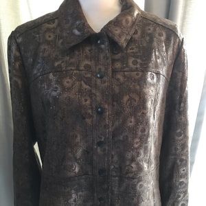 Coldwater Creek Womens Jacket Metallic Bronze